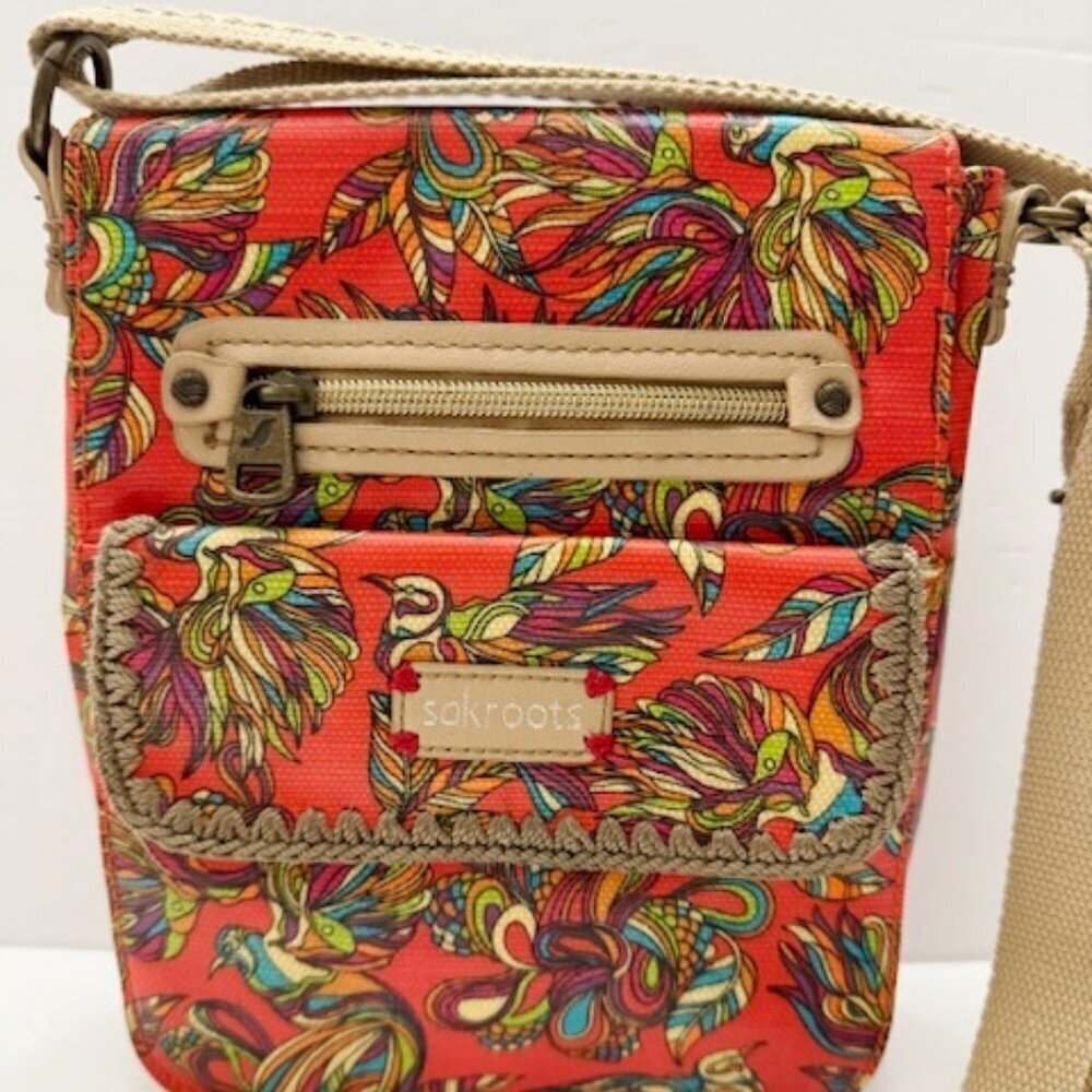 Sakroots Artist Circle Small Flap Messenger Crossbody Bag Purse Multi-Color - Picture 2 of 6
